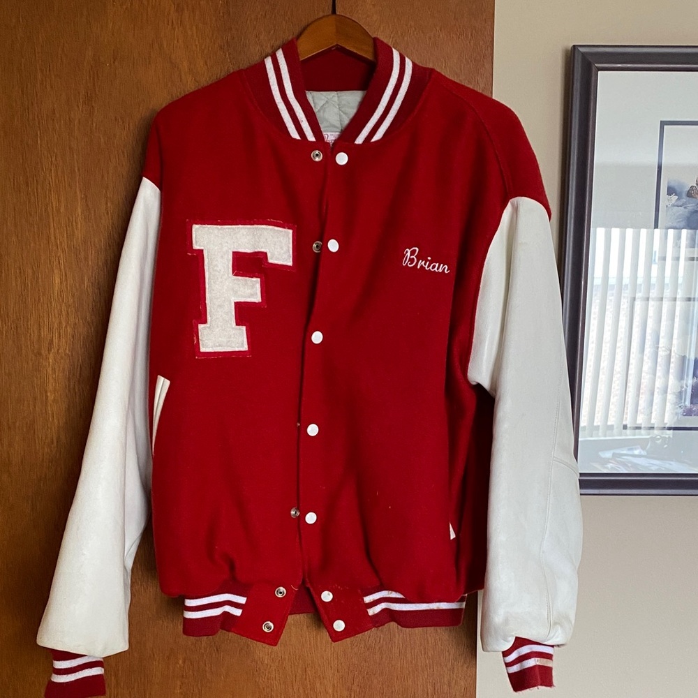 Red and White Varsity Jacket